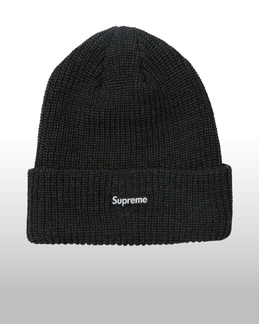 Supreme Loose Gauge Beanie Heather Black